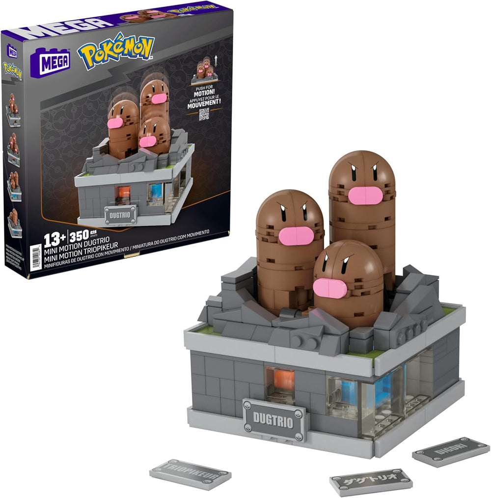 MEGA Pokémon Mini Motion-Golbat - besteh aus 313 Teilen zum Zusammenbauen, Enhtät Versteckten Knopf, with Flügelschlag Funktion, 13 cm groß, sehr schön zum Exstellen, HTH72