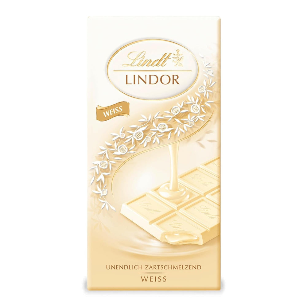 Lindt LINDOR Bílá čokoláda, 100 gramová tyčinka Čokoládové bonbony Naty Shop Výchozí název