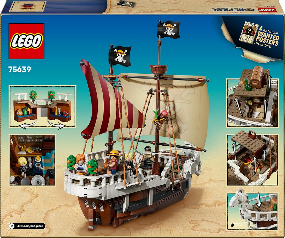LEGO ONE PIECE - Das Piratenschiff Flying Lamb (Going Merry) - Hra s 5 minifigurkami - vč. Luffy, Zoro & Nami - Spielzeug zum Bauen - Geschenk für Jungen, Mädchen & Fans ab 10 Jahren - 75639