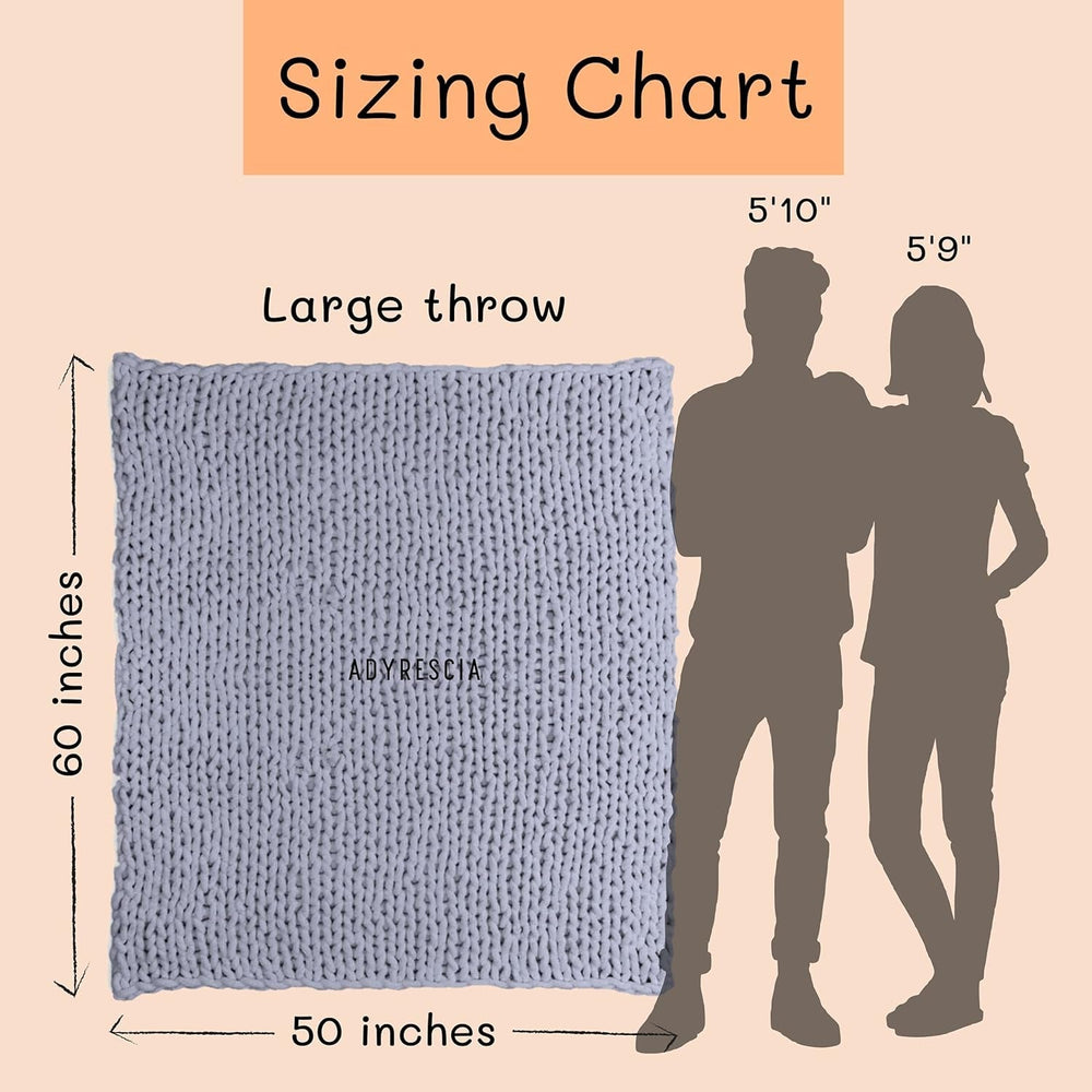 Masivní pletená deka, přehoz, 100% ručně pletená žinylkovou přízí Jumbo (127 X 152,4 cm, šeříkově šedá) Postele a přikrývky Adyrescia