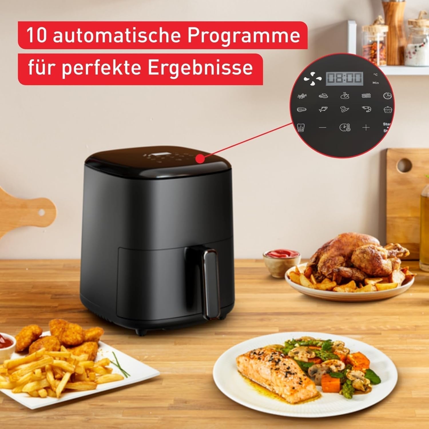 Tefal Easy Fry Max EY2458, 5 litrů, horkovzdušná fritéza, 10 automatických programů vaření, digitální dotykový displej Spotřebiče Naty Shop