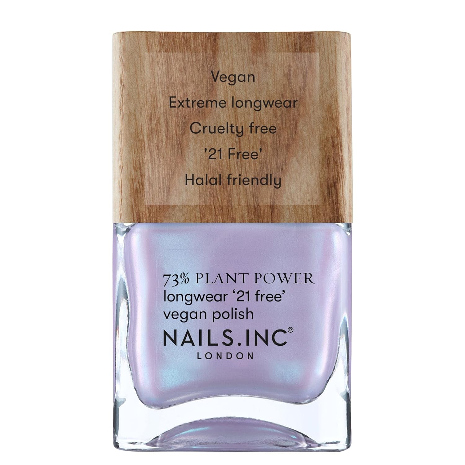 Nails Inc – ZÁŘIVÉ NĚKDE Plant Power Veganský lak na nehty – 73 % rostlinný, 100 % veganský a bez krutosti – perfektní manikúra, perleťová perla – pro ekologicky šetrné nail art