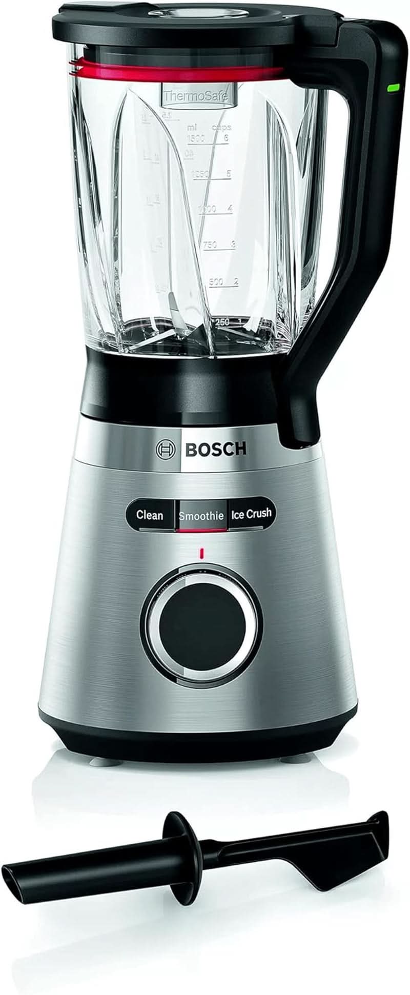 Bosch Standmixer Vitapower Serie 4 MMB6382M, Edelstahl-Klingen Made in Germany, 1,5L termosafe Glasbehälter, Stopfer, Sicherheitsdeckel, Spülmaschinengeeignete Teile, 30 000 U/Min, 1200 W, ShopStahl Kuchyňský stojan Naty