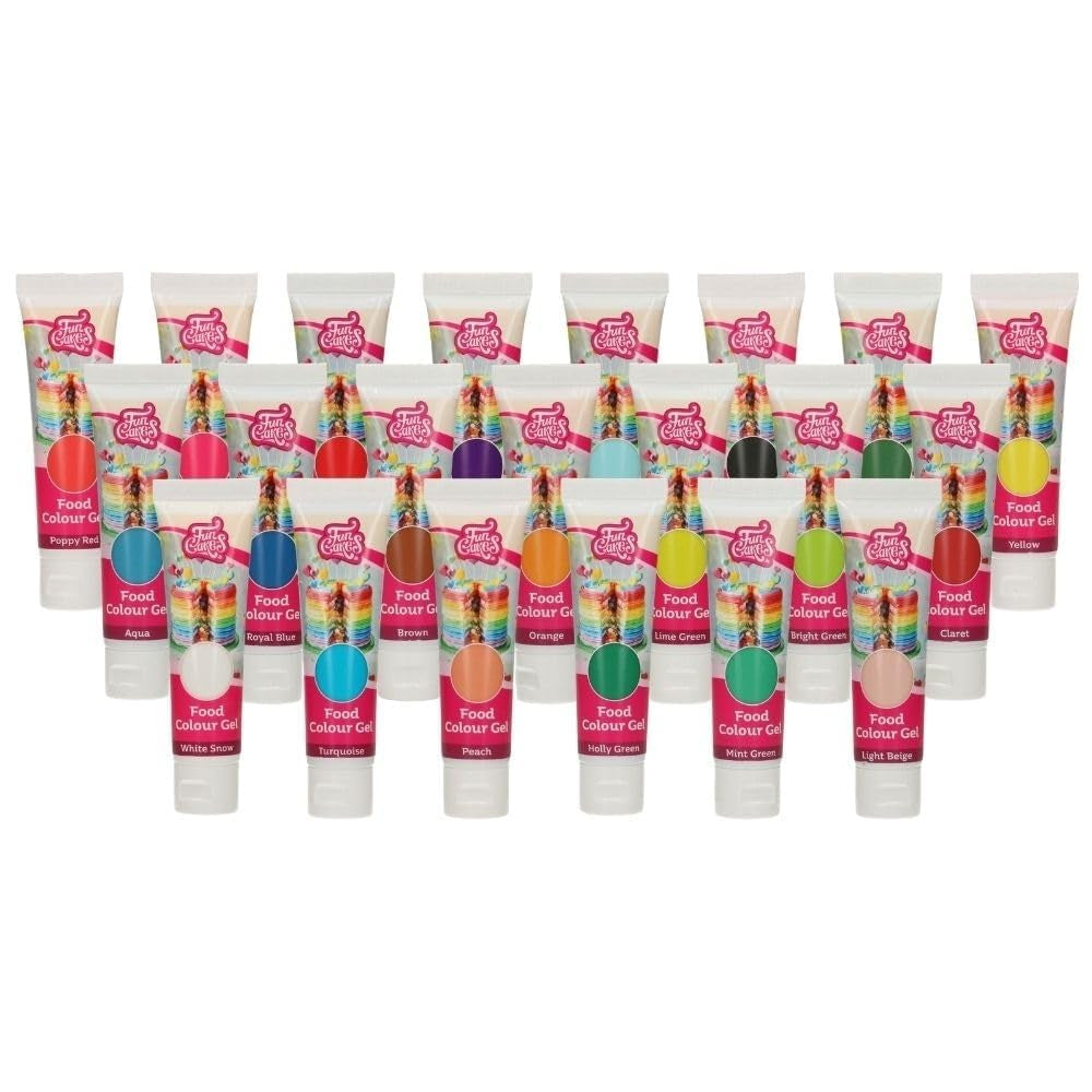 Colorant alimentar Funcakes, gel roșu: Colorant alimentar foarte concentrat pentru aluat, cremă, fondant și marțipan. Dozare ușoară. Picătură individuală pentru a crea culori vibrante. Halal. 30 g.
