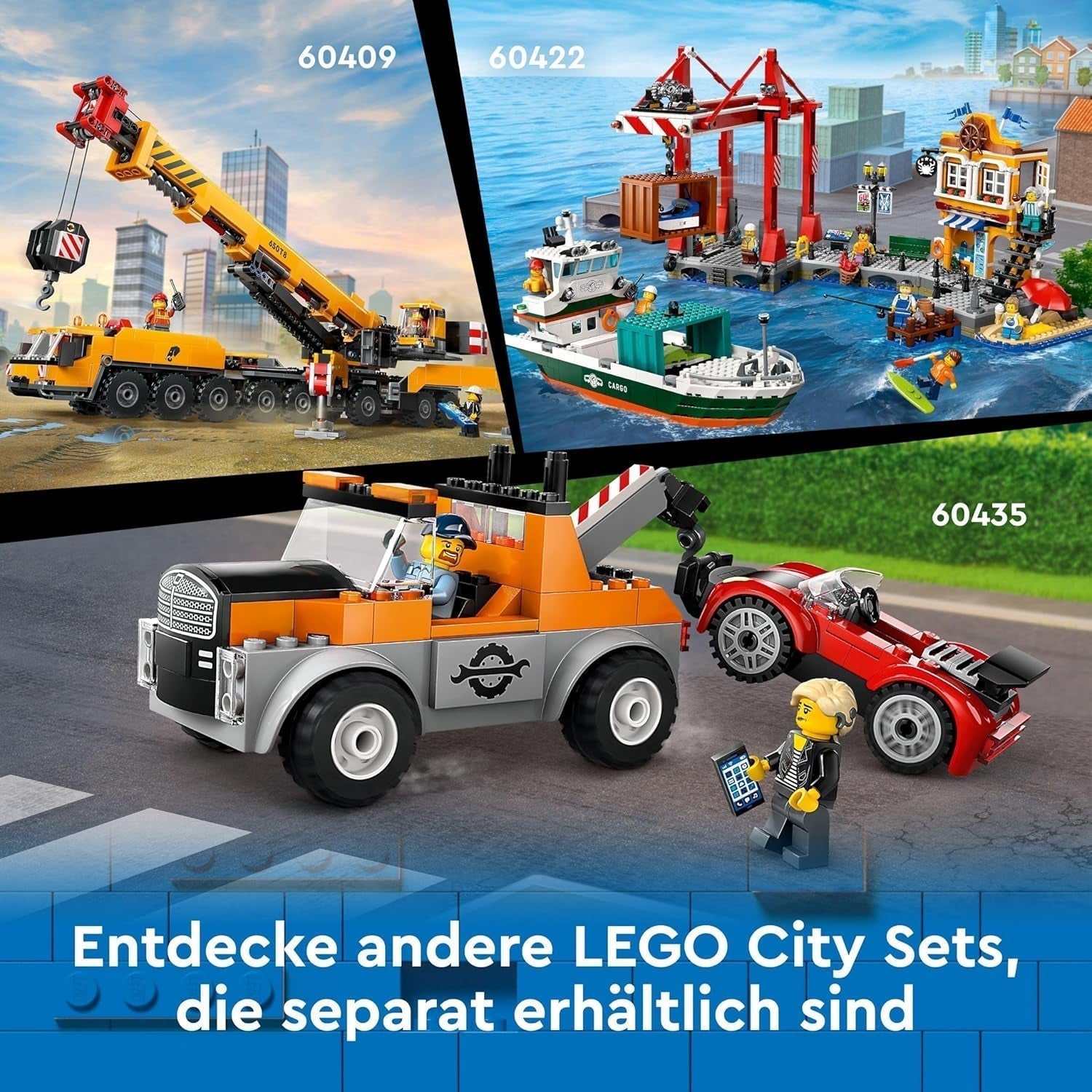 LEGO City Pásový bagr, bagr pro děti od 8 let, stavebnice s modelem bagru, sestavitelné nákladní auto s doplňky a 3 minifigurky 60420 Stavebnice Besuche den LEGO-Store