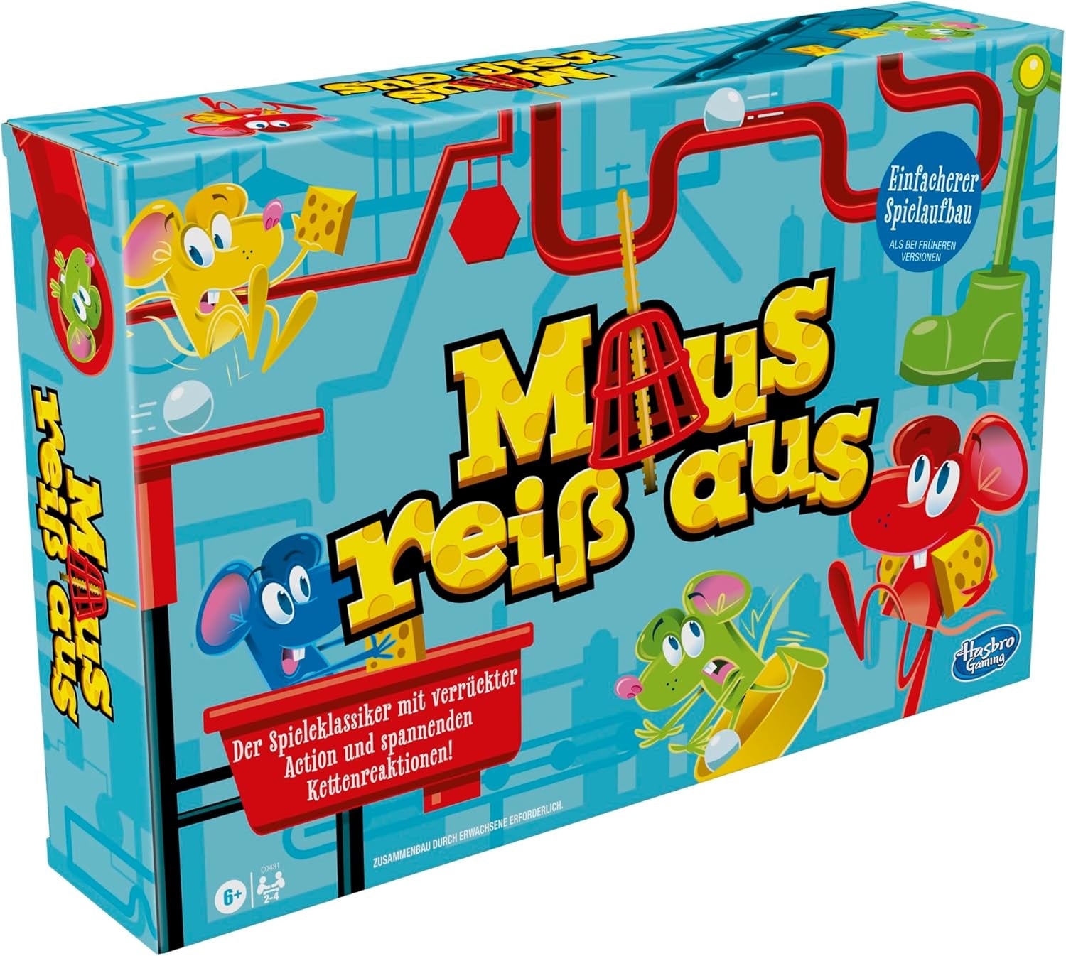 Mouse Run Away, rodinná hra pro 2 až 4 hráče, klasická desková hra pro více hráčů s jednoduchým nastavením pro děti od 6 let, rodinná stolní hra