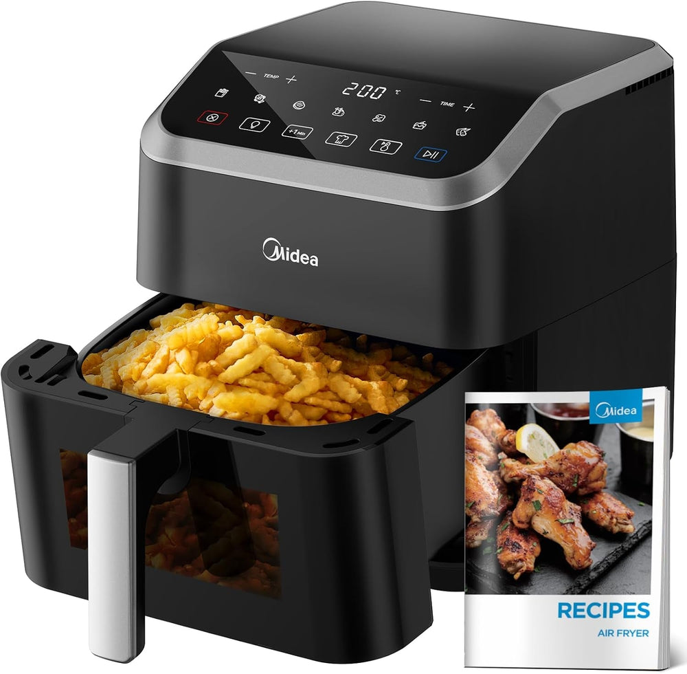 Midea Horkovzdušná fritéza 2L, 1150W Airfryer, bez oleje, Horkovzdušná fritéza, Funkce automatického vypnutí Domácí spotřebiče Naty Shop 5L