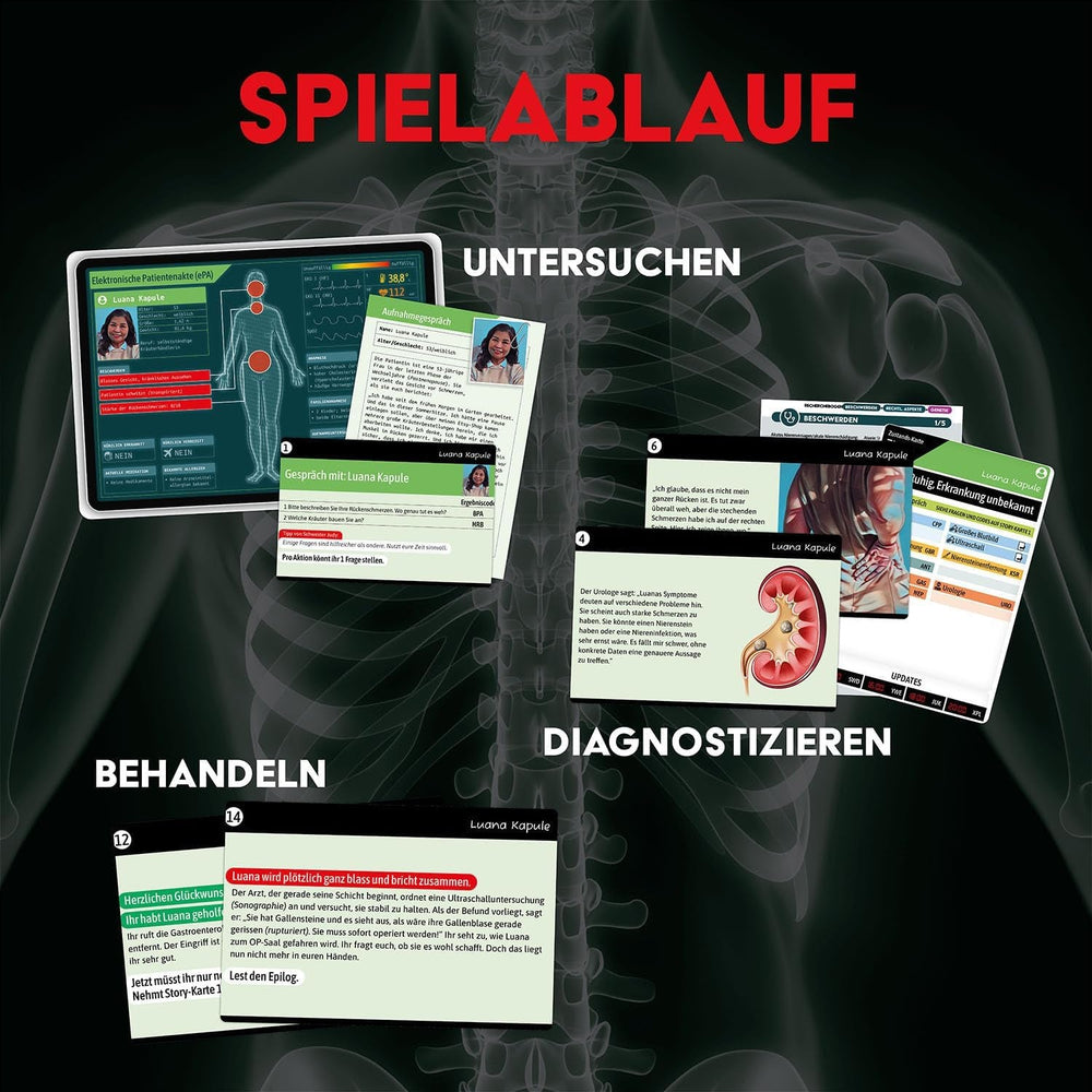 KOSMOS 684426 Medical Mysteries - Miami, joc de rol cooperativ cu cadru medical, Medical Crime Files, joc de societate pentru vârste de 16 ani și peste