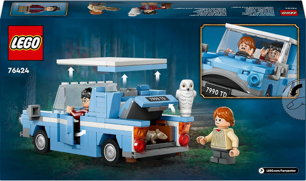 LEGO Harry Potter Létající Ford England Stavební autíčko pro děti Dárek pro chlapce, dívky a všechny fanoušky od 7 let Sada se 2 minifigurkami včetně Rona Weasleyho Hra na hrdiny 76424 Stavebnice Besuche den LEGO-Store