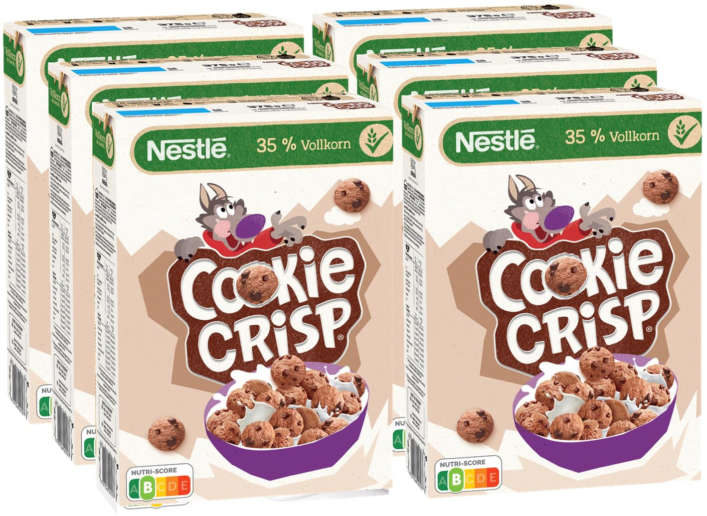 Nestlé Cookie Crisp (+20 %), celozrnné snídaňové sušenky pro děti, balení 1 ks (1x450g)
