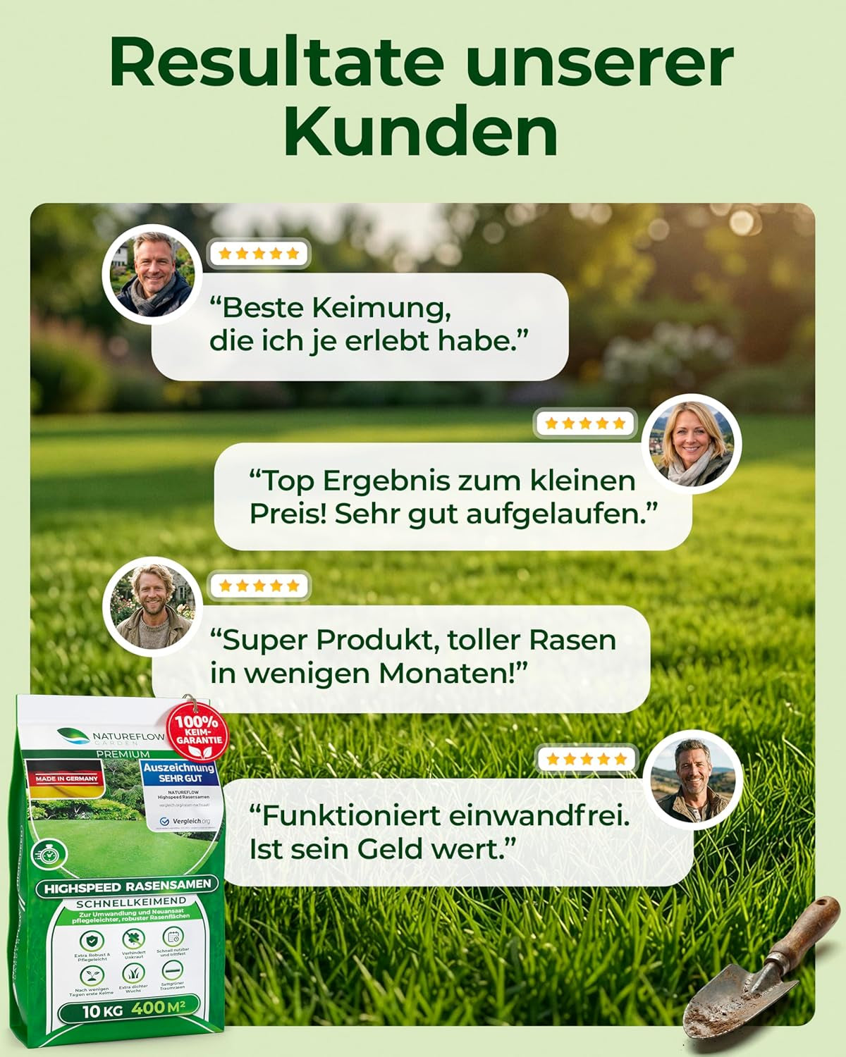 Rasensamen Schnellkeimend Frühjahr – TEST SEHR GUT – Grassamen Schnellkeimend Für Rasen & Rasen Nachsaat 10Kg 400Qm – Rasensaat Für Nachsaat Rasen Frühjahr, Saisonstart, Kräftiges Wachstum