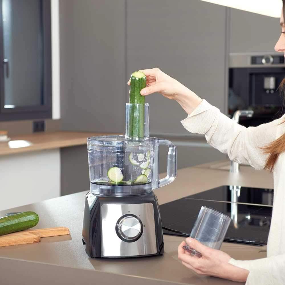 Black+Decker BXFPA1200E - Küchenmaschine 1.200W, Behälter 1.5L, 2 Geschwindigkeiten/Turbo-Funktion, +8 Zubehörteile, Anti-Fingerprint-Edelstahlobreflchen, Klingen Und Scheiben Aus Edelstahl; Bpa-Frei Matka a dítě Naty Shop