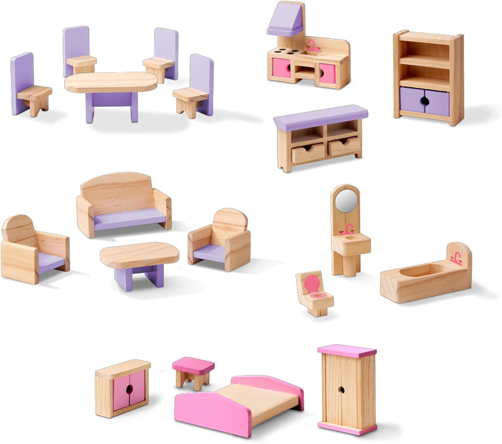 Melissa & Doug Casă de păpuși din lemn