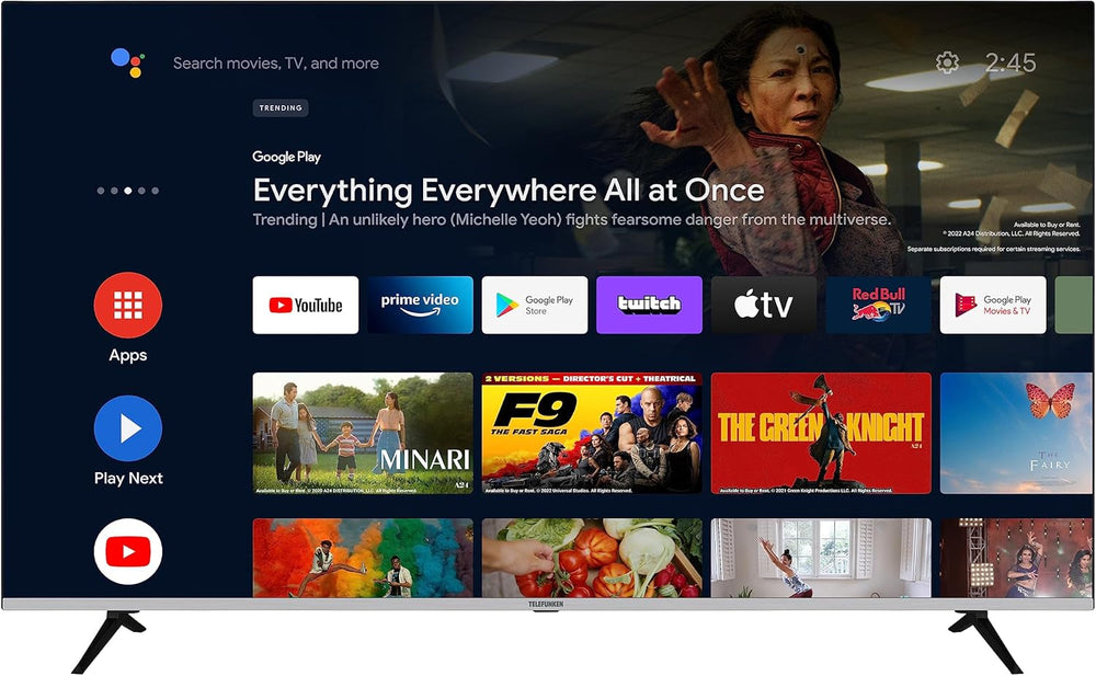 Televizor TELEFUNKEN Android TV de 43 de inci (Smart TV Full HD, HDR, triplu tuner, Bluetooth) XF43AN750M