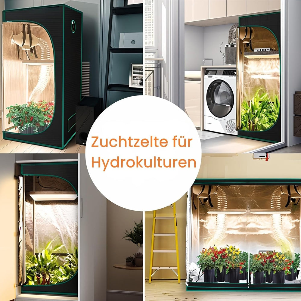 Pěstební stan 80x80x180cm Pěstební stan s odnímatelným vodotěsným podnosem Ideální velikost pro hydroponii