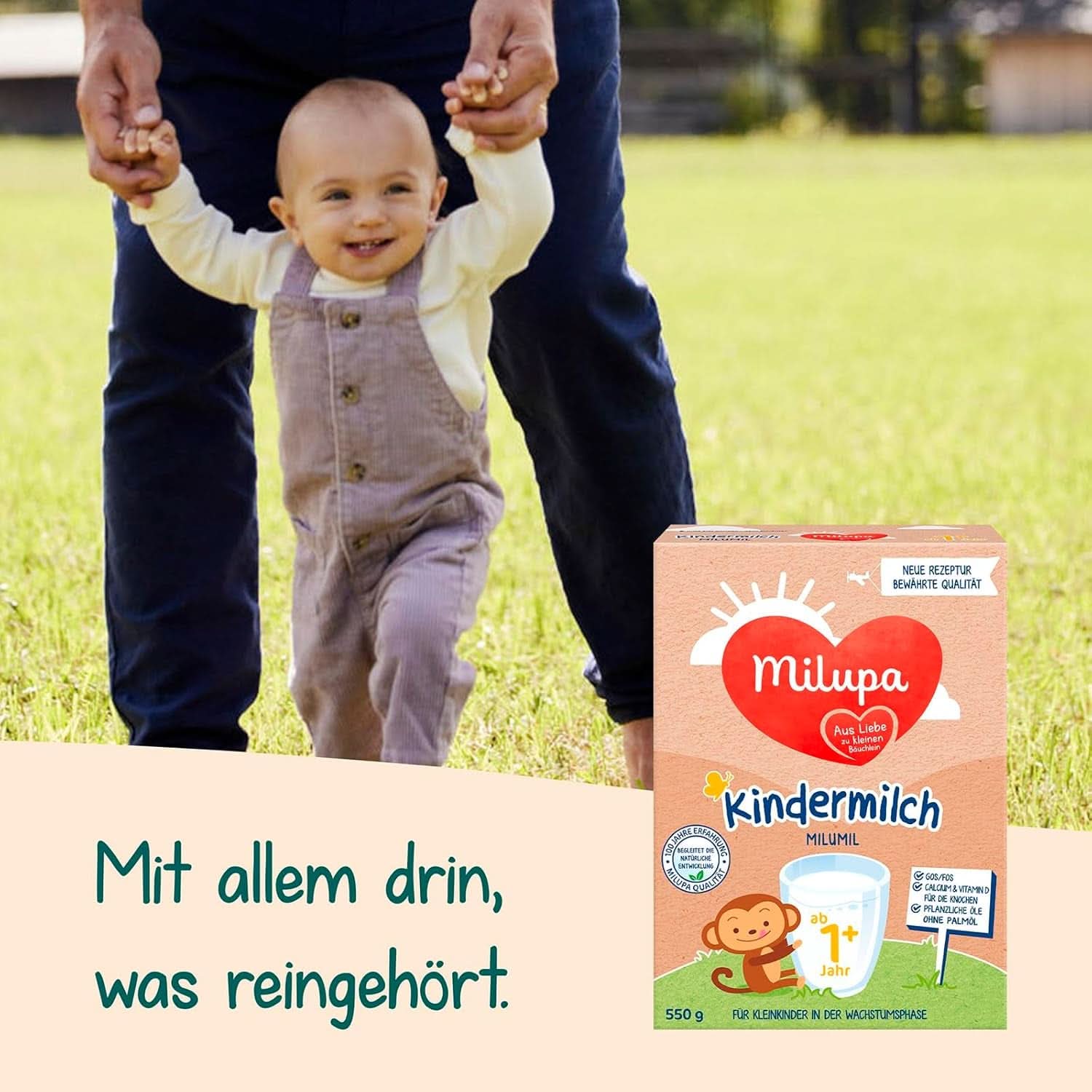 Milupa Mléko pro děti Milumil 1 plus - od 1 roku - pro malé děti ve fázi růstu - doprovází přirozený vývoj - 5 x 550 g prášku Mother and Child Naty Shop