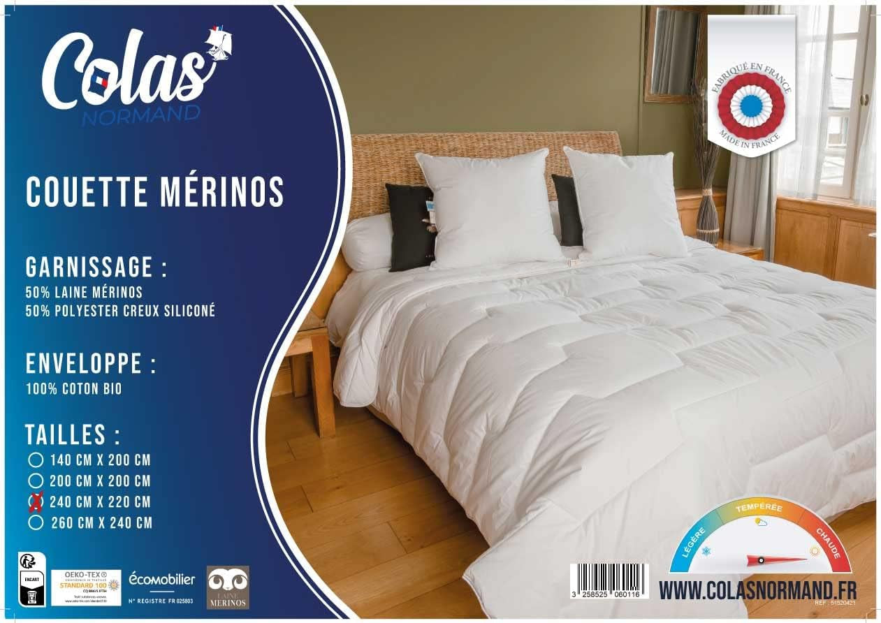 Přikrývka 240 X 220 Cm | Biobavlna a vlna Merino | Teplé Lze prát v pračce na 30 °C Peřiny a přikrývky Naty Shop