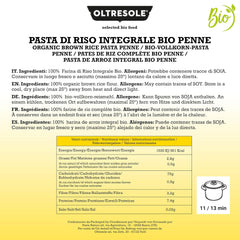 - Paste di Riso Integrale Biologica Italiana Gluten Free, Penne Format - bezlepkové těstoviny, 100% bio celozrnná rýžová mouka, bohatá na vlákninu, veganská, balení 3 balení po 350 g