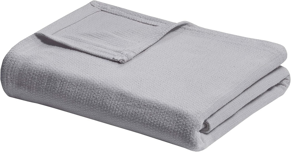Madison Park Freshspun Wicker Pătură de bumbac Twin Grey Paturi si Cuverturi Madison Park Gri Full/Queen
