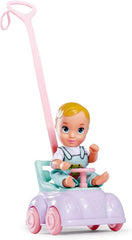 Simba 105733585 - Steffi Love Baby Car, Ankleidepuppe s Kind, Laufauto, 2-in-1 Funktion, with Handtasche and Babyzubehör, 12 Teile, 29cm Puppe, Ab 3 Jahren