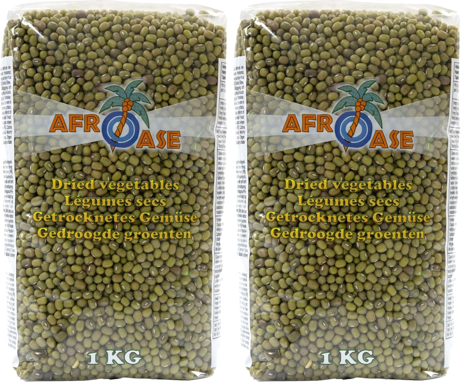 AFROASE - Mungo zelené fazolky - 1 x 1 kg (balení po 2 kusech)