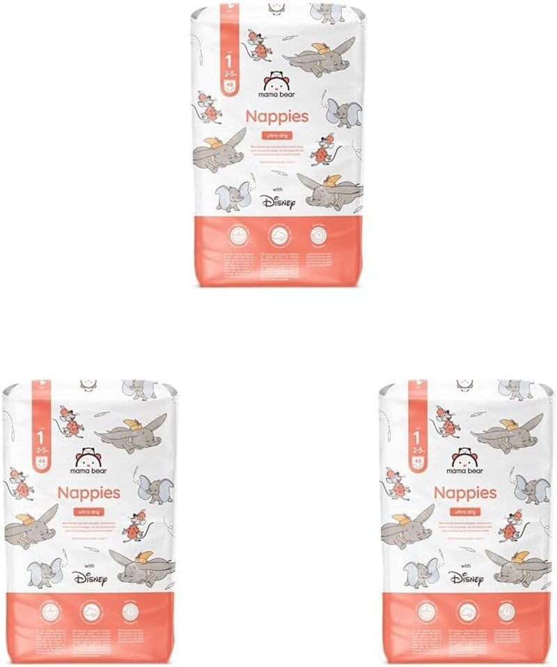 Značka Amazon: Mama Bear Disney Ultra Dry plenky, velikost 3 (4–9 kg) – měsíční krabička, bílá, počet 172 (2 balení po 86)