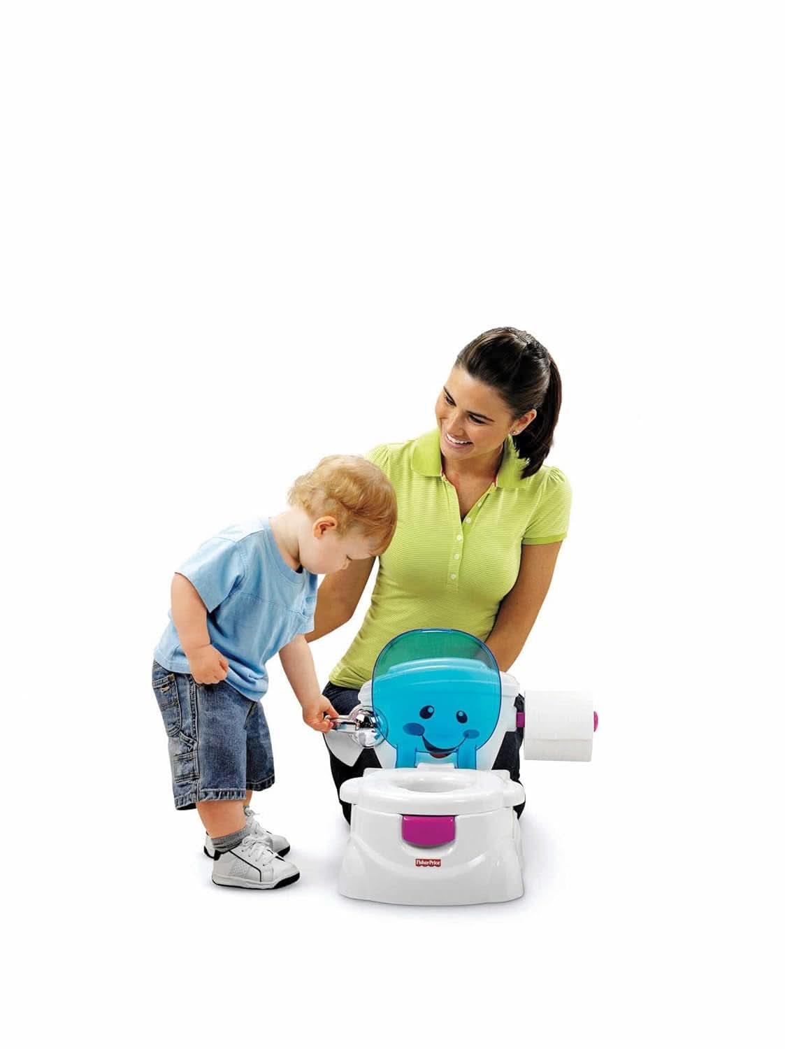 Fisher-Price Meine Erste WC, Baby Töpfchen, Mit Musik & Lustigen Sätzen, Tragbare Baby Toilette, Abnehmbarer Toilettenaufsatz, Deutsche Version, Ab 1 Jahr, P4326 Příslušenství Jídlo a kojení Bebe Naty Shop