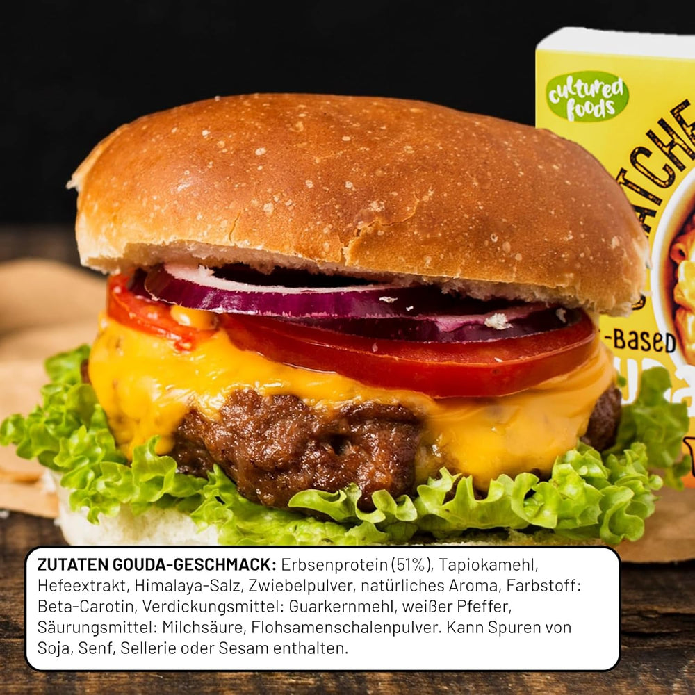 Kultivovaná jídla Veganer Käse Käseersatz Laktosefrei Glutenfrei 2-er Set Gouda Und Cheddar CHEATCHEEZ