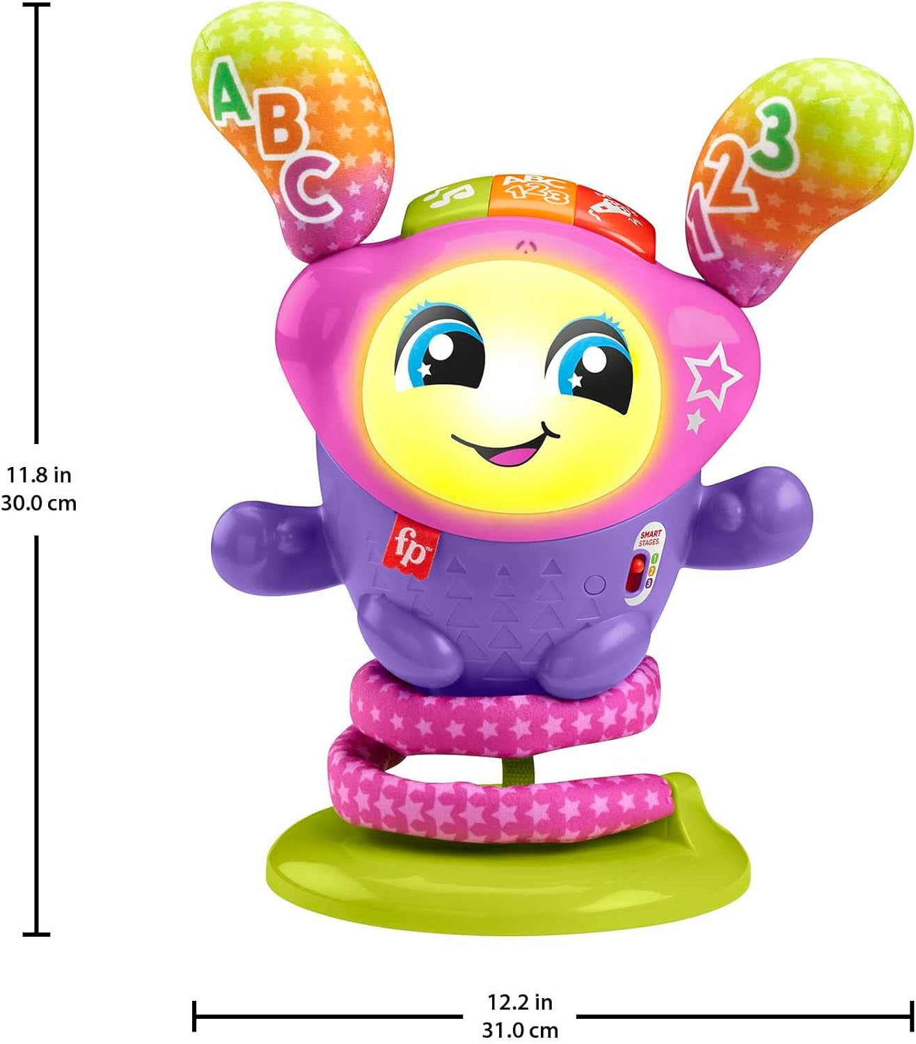 Fisher-Price DJ Bouncin' Star Baby Toys | Jucării educative pentru băieți și fete de 1 an | Cadouri pentru copii de 1 an | Jucării interactive pentru fete și băieți de 1 an | Versiunea în limba engleză 9-36m, HRC48 Jucarii Bebe Naty Shop