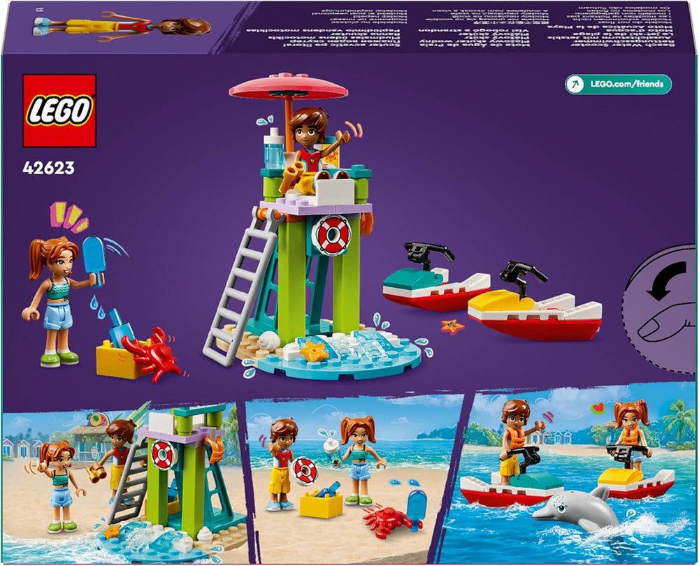 LEGO Friends plavčíková vyhlídková věž s vodními skútry, dětská hračka, tip na dárek pro dívky a chlapce od 5 let se 2 figurkami a delfínem, hračka pro vodní skútry 42623 Stavebnice Besuche den LEGO-Store