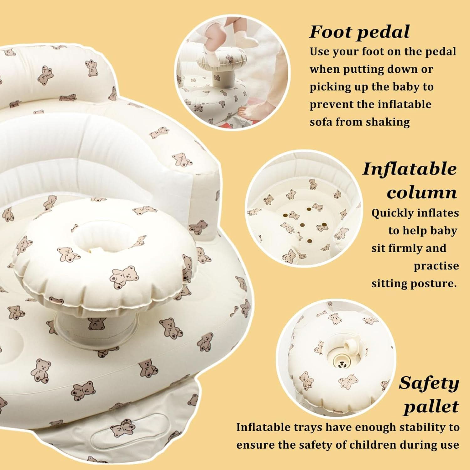 Scaun gonflabil pentru bebeluși Jdblissful de la 3 la 36 de luni Mama si Copilul Naty Shop