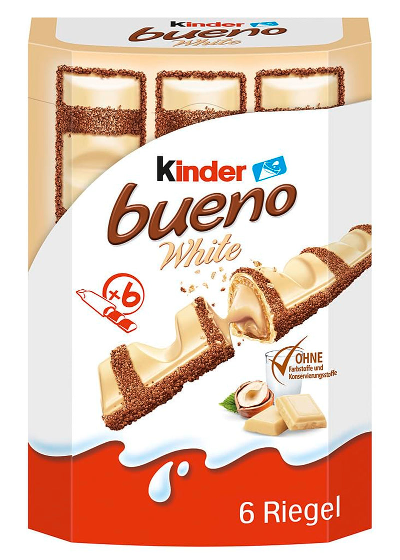 Kinder Bueno Mini – křupavé oplatkové čokoládové tyčinky, mléčná smetana a lískové oříšky a jemná mléčná čokoláda – karnevalové pochoutky – 1 sáček mini jednotlivě balených tyčinek (1 x 108 g)