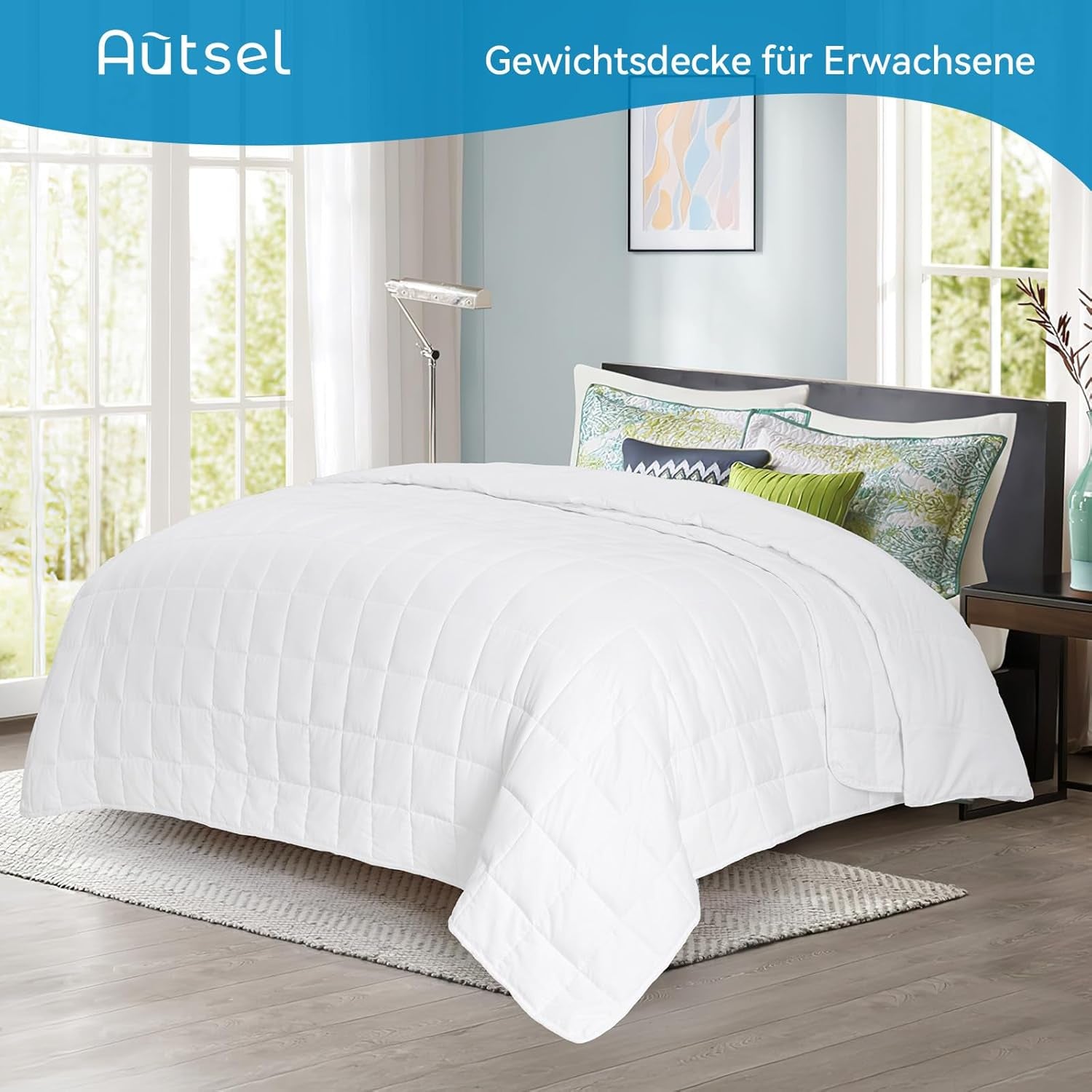 Zátěžová deka 7Kg 135X200Cm, vážená přikrývka ze 100% bavlny, vážená přikrývka pro dospělé na hluboký spánek, těžká deka, antistresová terapeutická deka, relaxační deka Postele a přikrývky Besuche den Autsel-Store