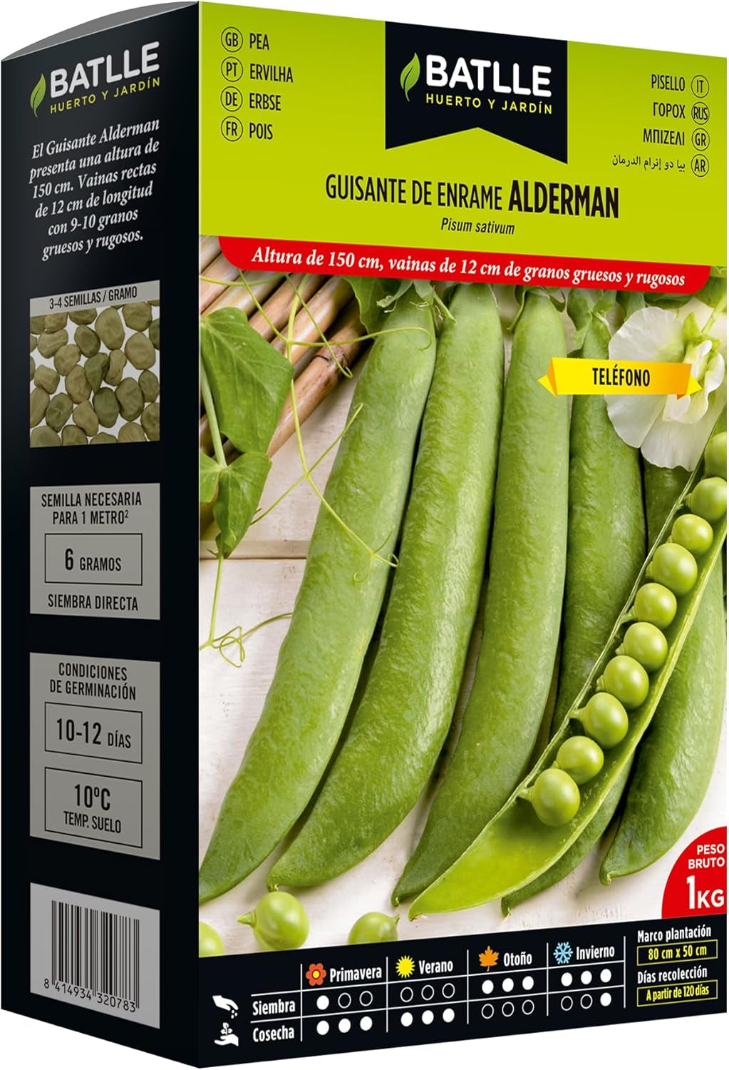 Erbsensamen Stangenerbse Alderman 250 Gramos