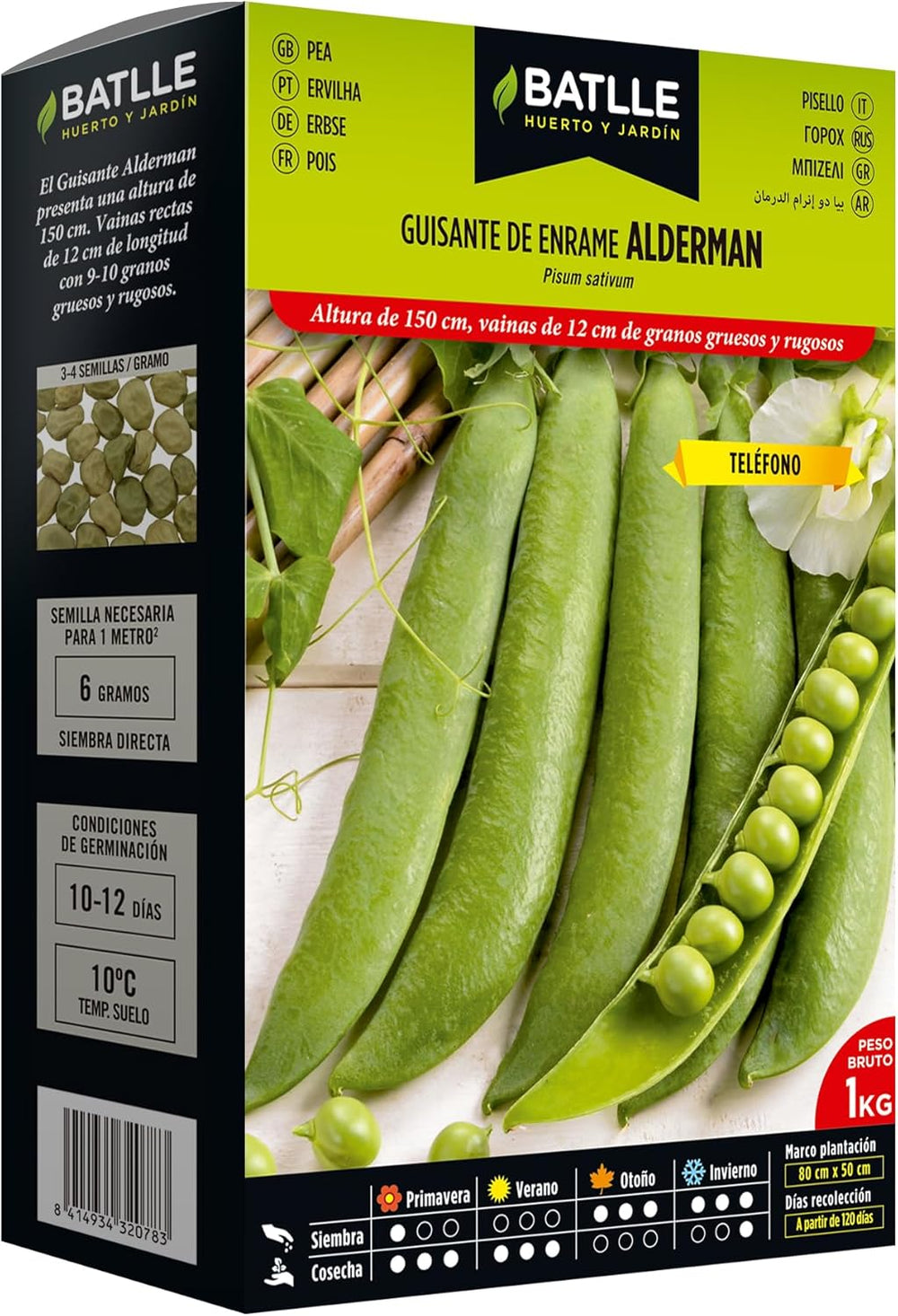 Erbsensamen Stangenerbse Alderman 250 Gramos