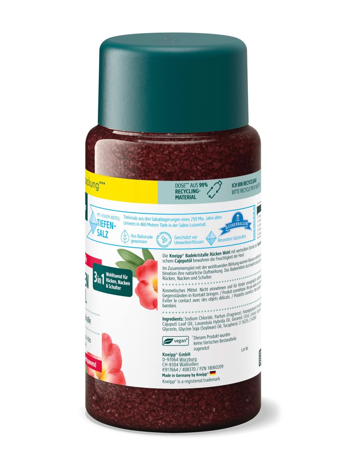 Kneipp, săruri de baie cu extract de gheara diavolului - sare naturală din salina Luisenhall și uleiuri esențiale de Lavandă și Cajeput pentru gât și umăr - 600G Duș și baie Naty Shop