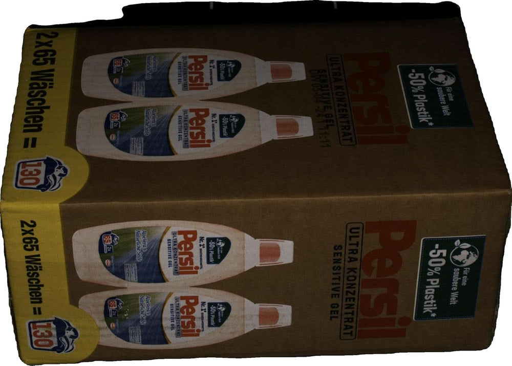 Persil Ultra Concentrate Sensitive Gel (130 de spălări), Detergent lichid pentru alergici și bebeluși într-o sticlă mai mică pentru mai puțin plastic, Îndepărtează petele dificile, Testat dermatologic Detergenti Rufe Naty Shop