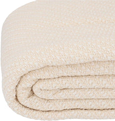 HOMLA Morris Plaid Bavlněná přikrývka s třásněmi - Měkká a pohodlná přikrývka Bavlněná přikrývka - jemná látka 130 X 170 Cm Ecru Postele a přikrývky Besuche den HOMLA-Store