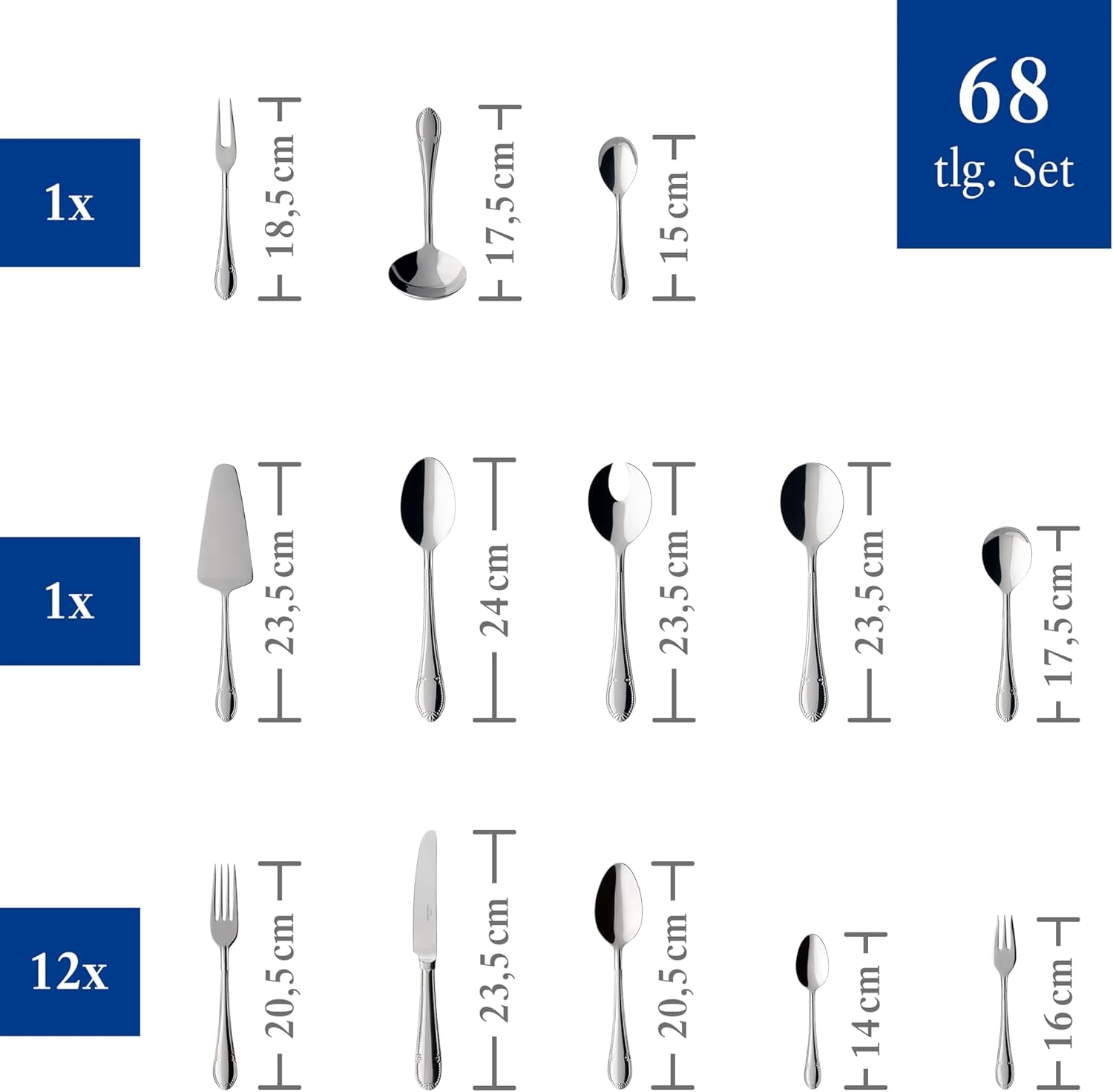 Villeroy & Boch - tacâmuri Mademoiselle, set tacâmuri 68 piese Bucatarie Naty Shop