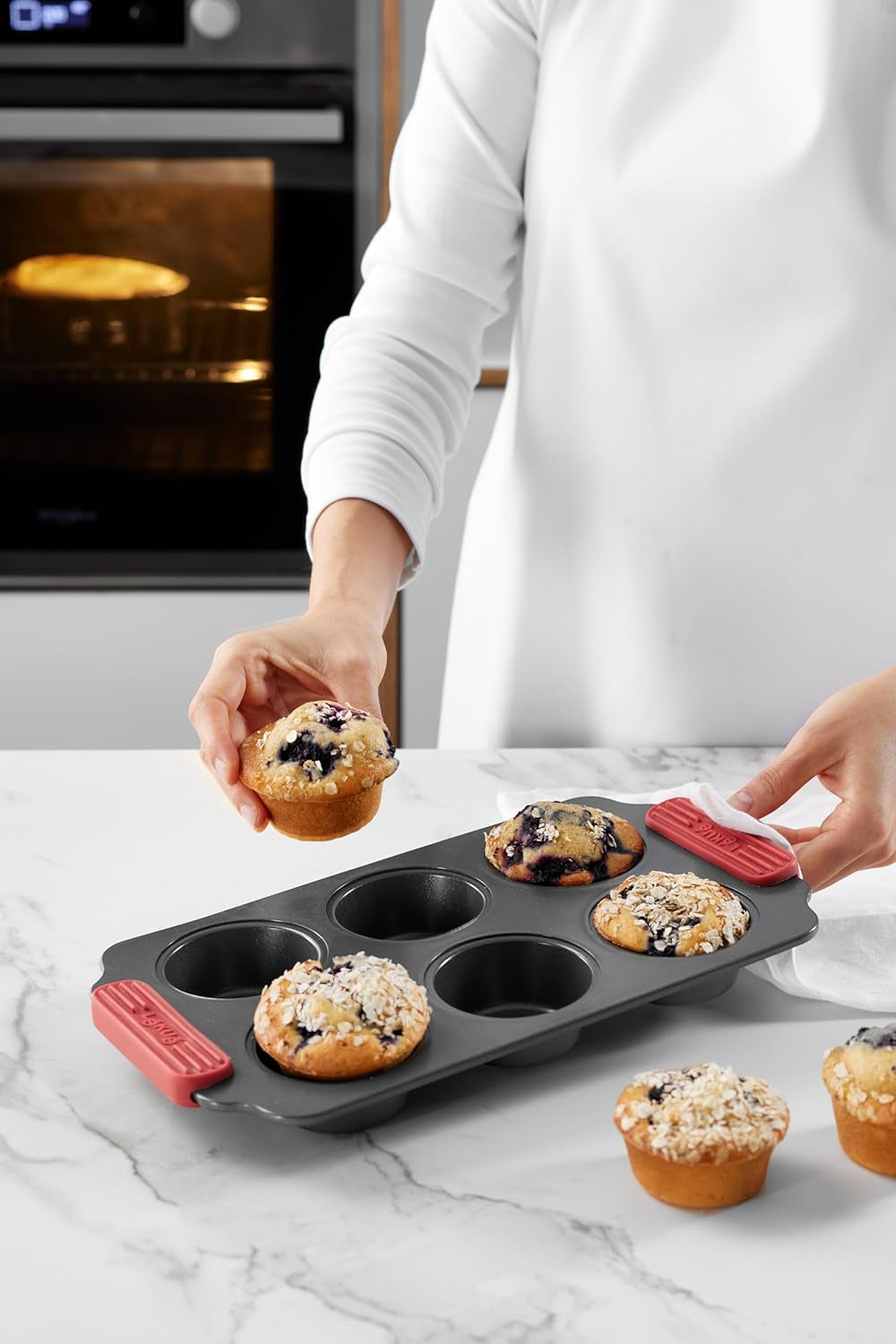 Lékué Muffin-Backform, Antihaftbeschichte, Metall, 6 Mulden Formy a plechy na pečení Naty Shop