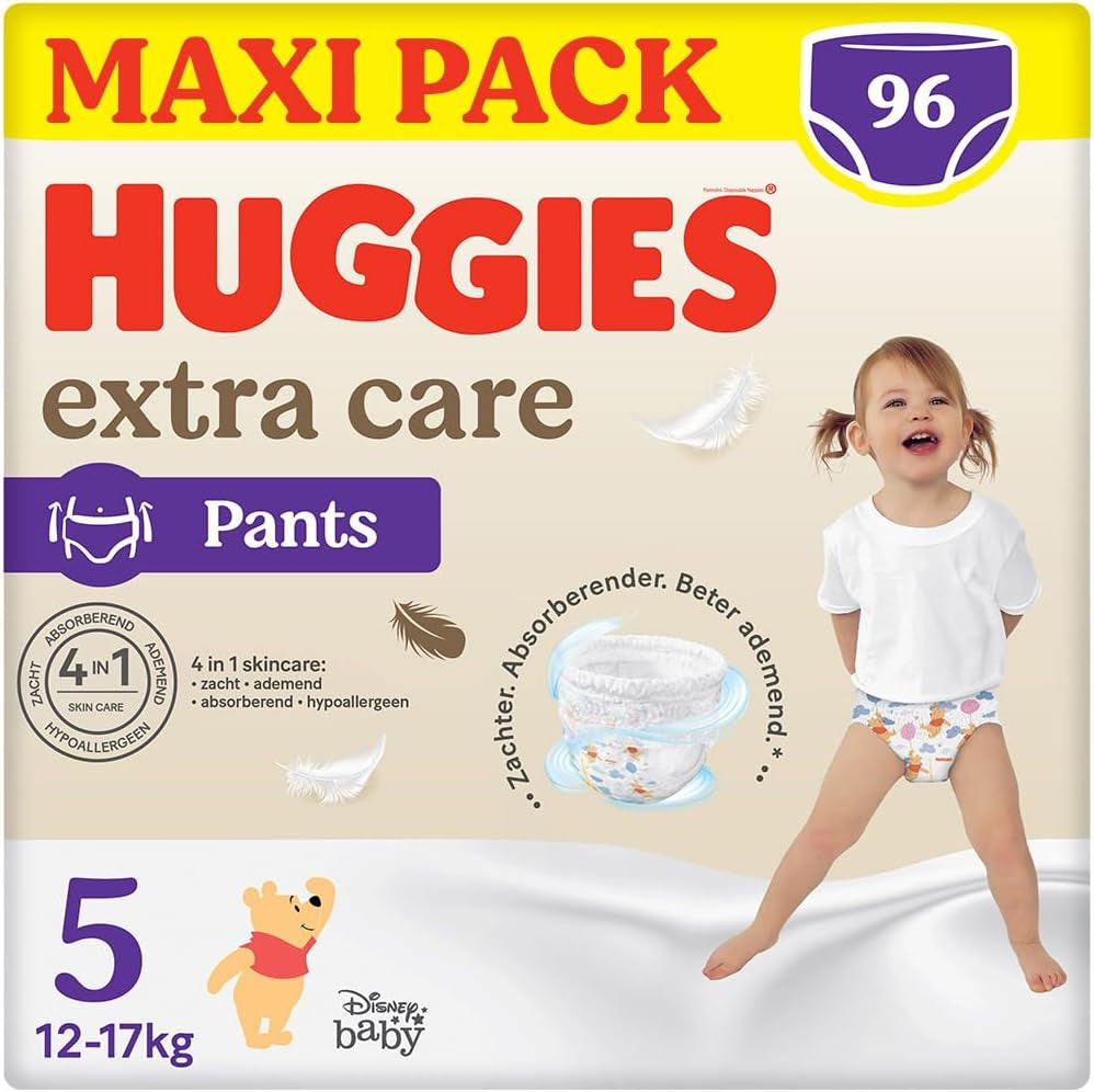 Pleny Huggies Extra Care, velikost 5 (12-17 kg), design Disney, 96 kusů