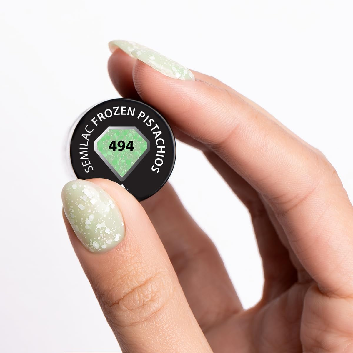 UV lak na nehty Semilac Hybrid 494 Frozen Pistachios 7 ml