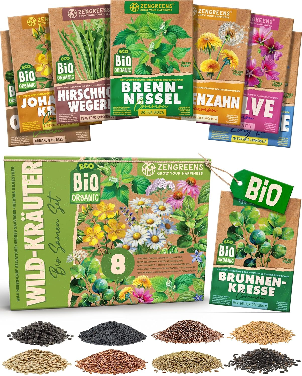 Bio semínka bazalky v sadě 6 - 6 semínek bazalky pro snadné pěstování na zahradě, na balkóně nebo na vyvýšeném záhonu - Semena rostlin - Sazenice