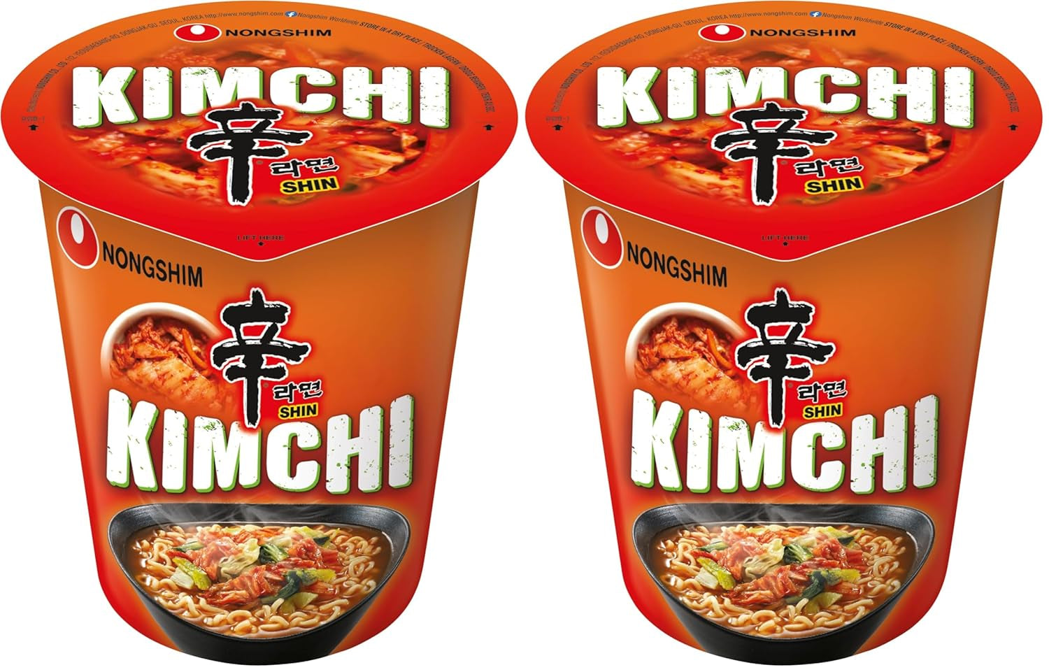 Instantní nudle Nong Shim Kimchi Ramyun Velká mísa - Korejská polévka Ramen - Rychlá příprava - 1 balení 112g