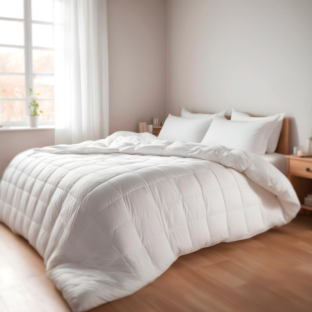 Přikrývka z vlákna, 250 G, mikrovlákno, měkká, hedvábná, do postelí 100, 105 a 110 cm, bílá, 180 X 220 cm Přikrývky a přikrývky Naty Shop