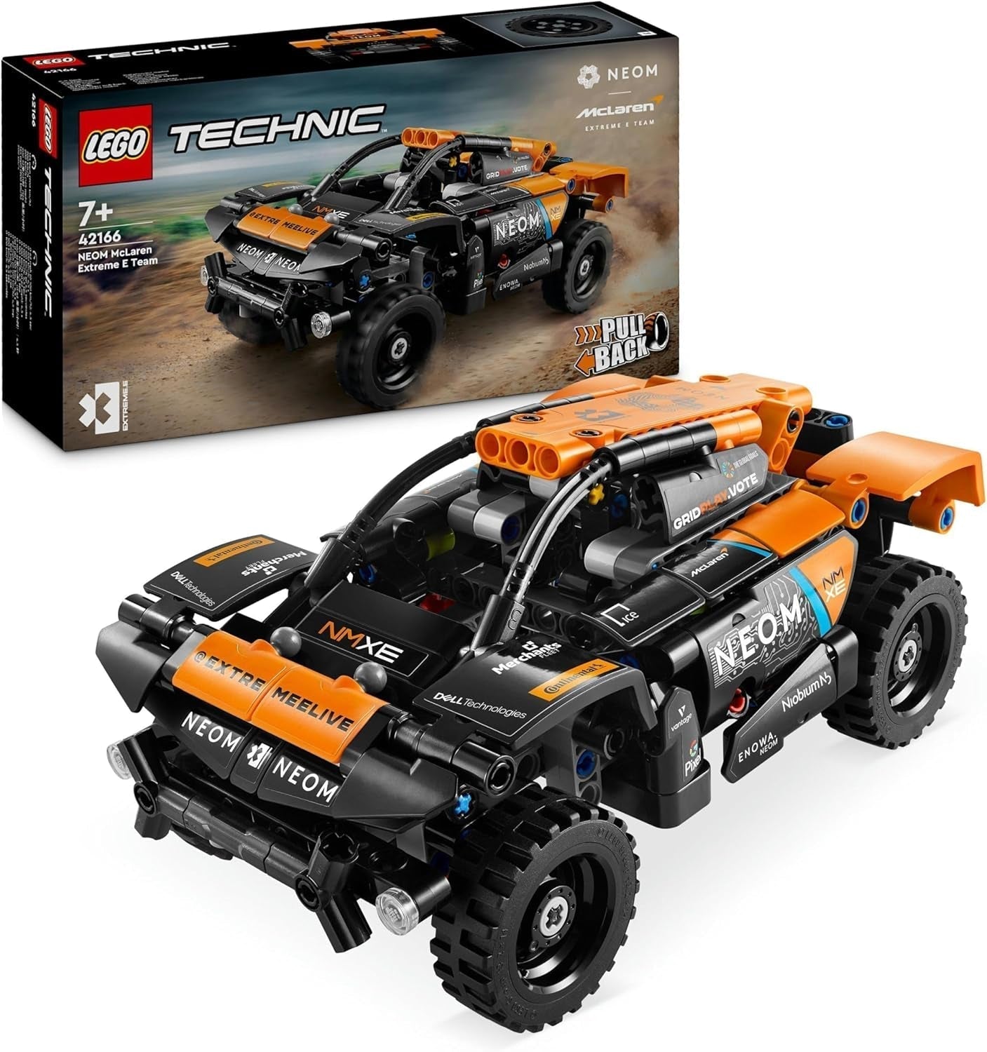 LEGO Technic NEOM Mclaren Extreme E závodní sada aut, motorová hračka pro děti, sestavitelné větrné auto, technický dárek pro chlapce a dívky 7 let staré 42166 stavebnic Besuche den LEGO-Store Single
