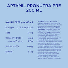 Aptamil Pronutra Pre - Kojenecká výživa od narození - S rostlinnými oleji, bez palmového oleje - 6 x 4 x 200 ml (4800 ml)
