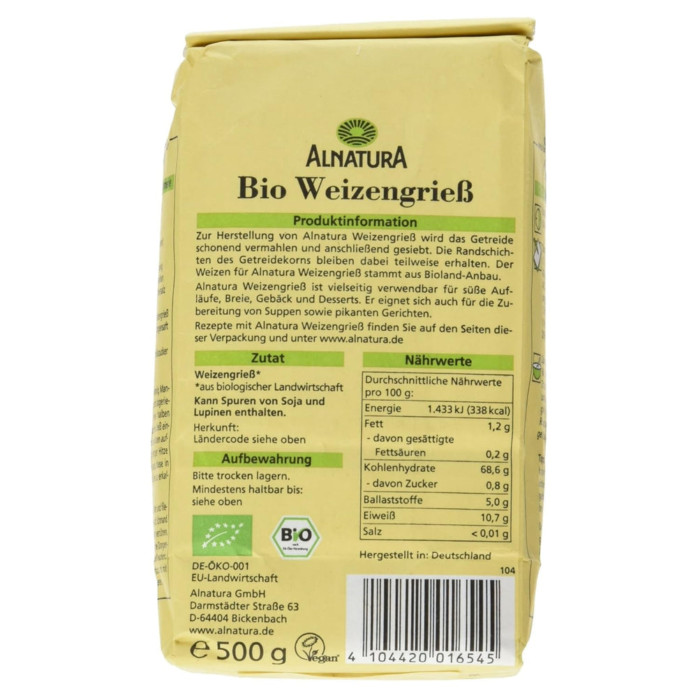 Bio pšeničná krupice, 500g (balení se může lišit)
