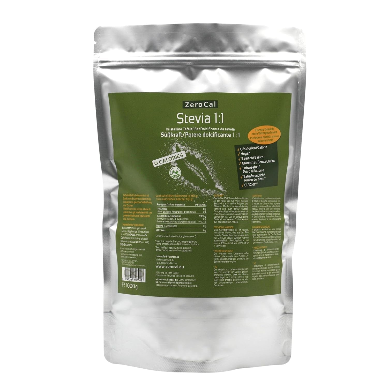 Stevia 1:1 (Erythrit - Stevia) - Natürlicher Zuckerersatzstoff, 1000 G sladidla Naty Shop Výchozí název