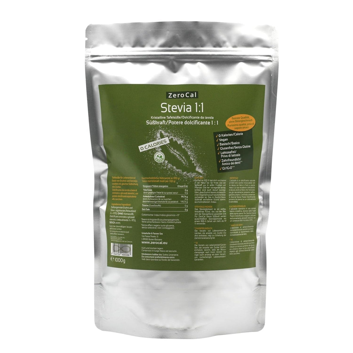 Stevia 1:1 (Erythrit - Stevia) - Natürlicher Zuckerersatzstoff, 1000 G sladidla Naty Shop Výchozí název